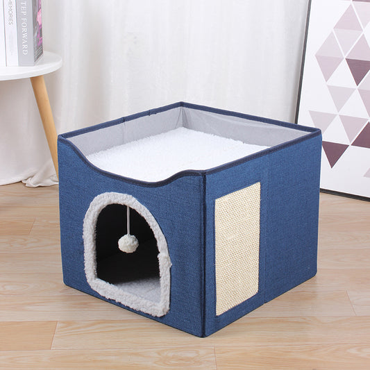 Multi-Functional Wooden Cat Kennel and Pet Stool