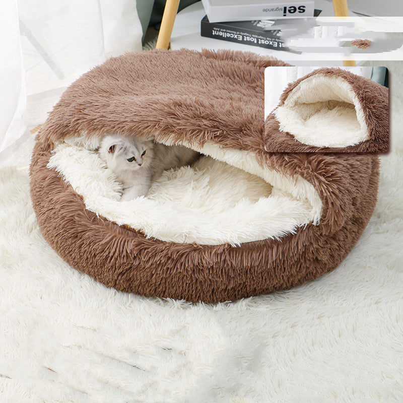 Cozy Shell-Shaped Pet Nest-Winter Warmth and Comfort