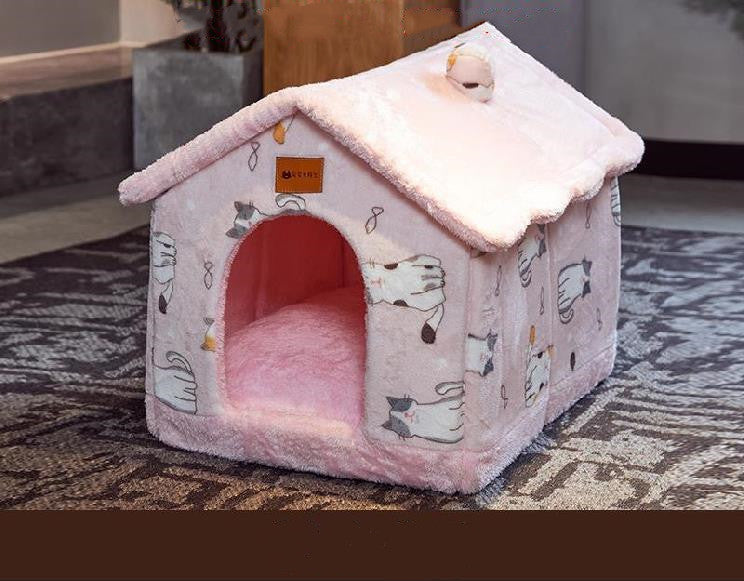 Cozy Winter Pet House for Cats and Small Dogs