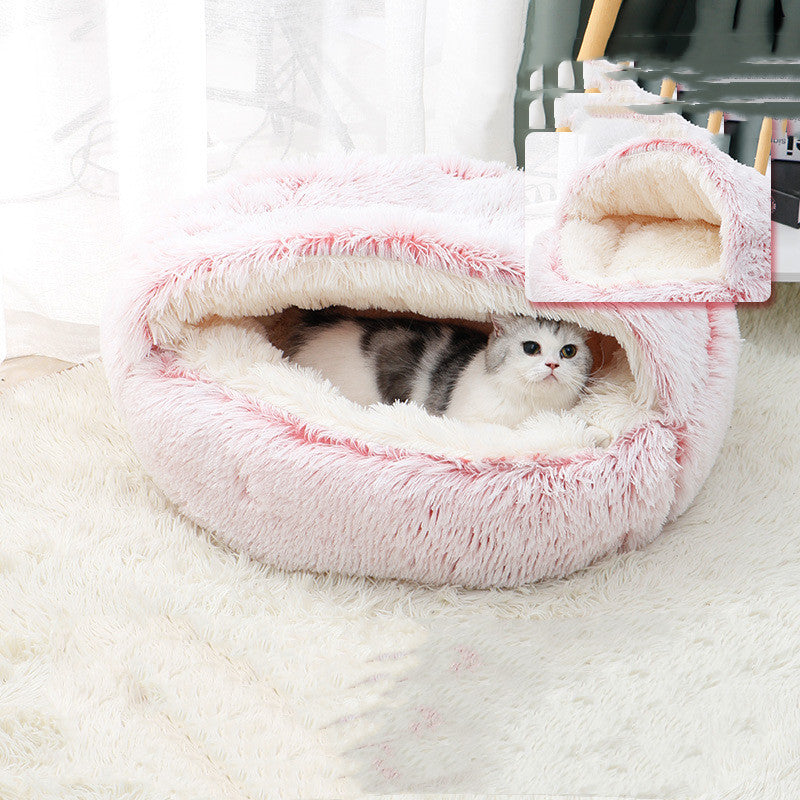 Cozy Shell-Shaped Pet Nest-Winter Warmth and Comfort