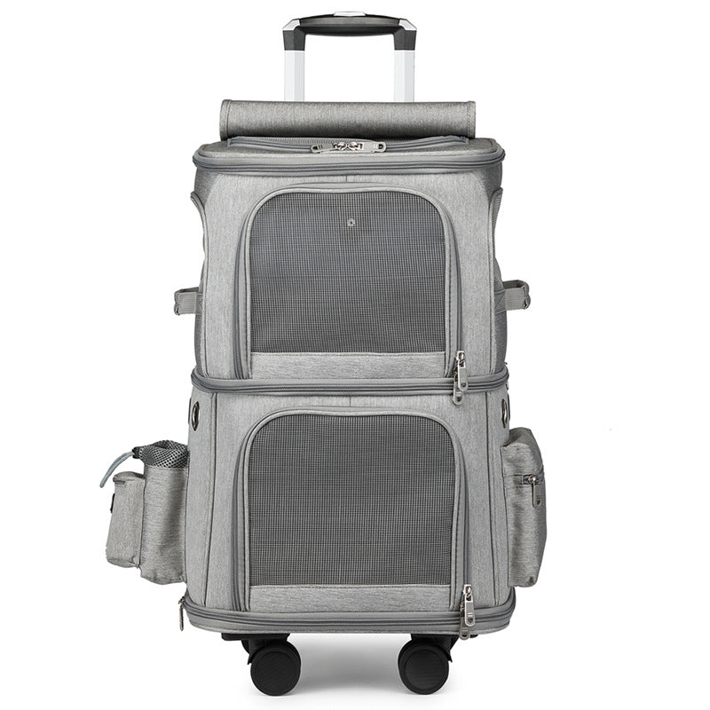 Double-Layer Pet Trolley Bag!