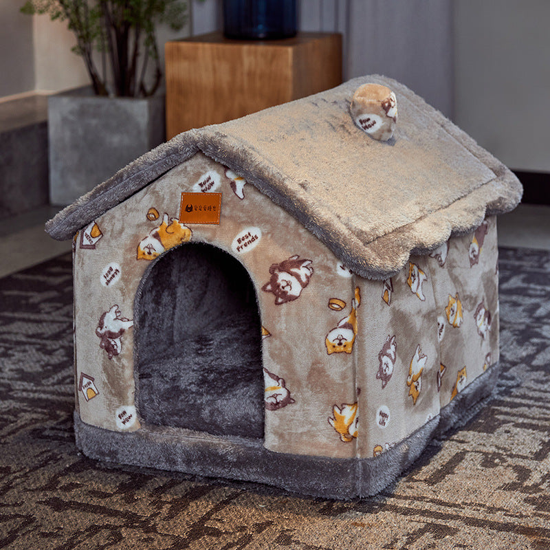 Cozy Winter Pet House for Cats and Small Dogs