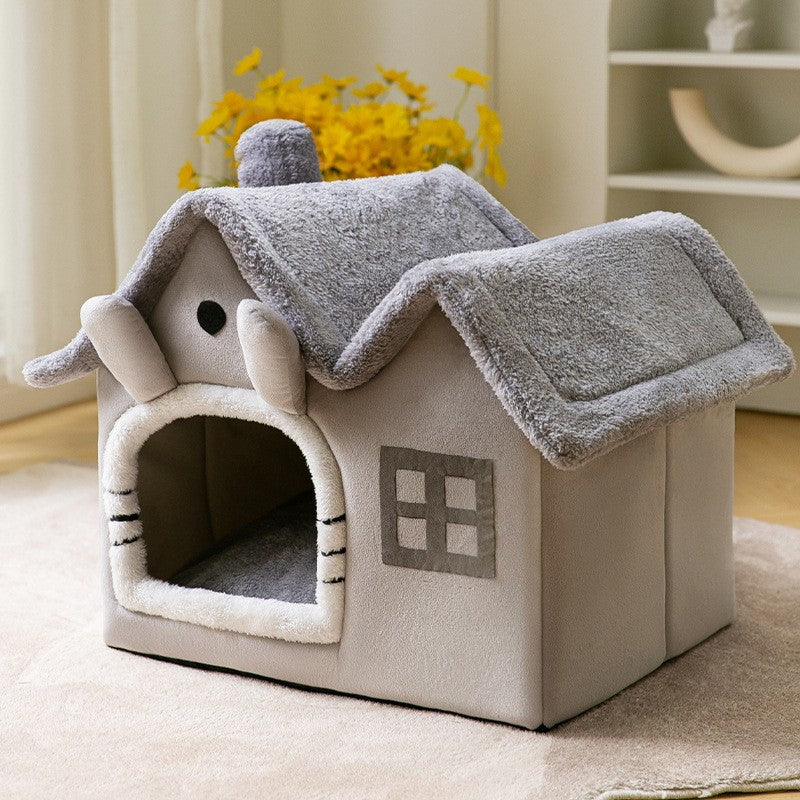 Cozy Winter Pet House for Cats and Small Dogs