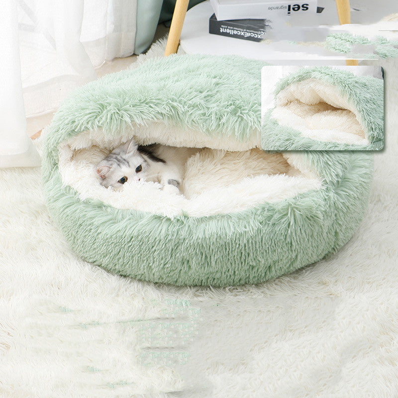 Cozy Shell-Shaped Pet Nest-Winter Warmth and Comfort