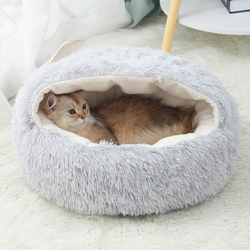 Cozy Shell-Shaped Pet Nest-Winter Warmth and Comfort