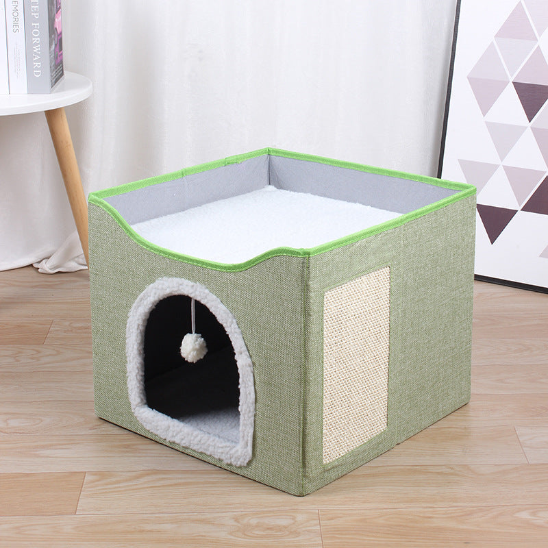 Multi-Functional Wooden Cat Kennel and Pet Stool