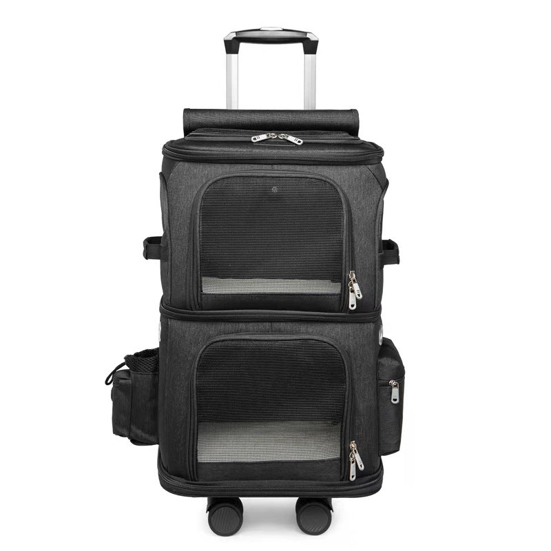 Double-Layer Pet Trolley Bag!