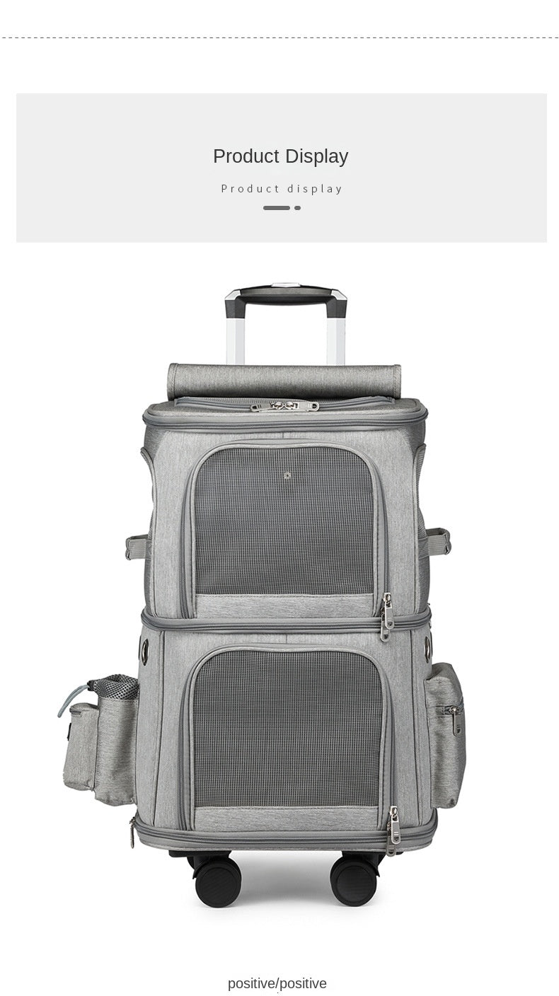 Double-Layer Pet Trolley Bag!