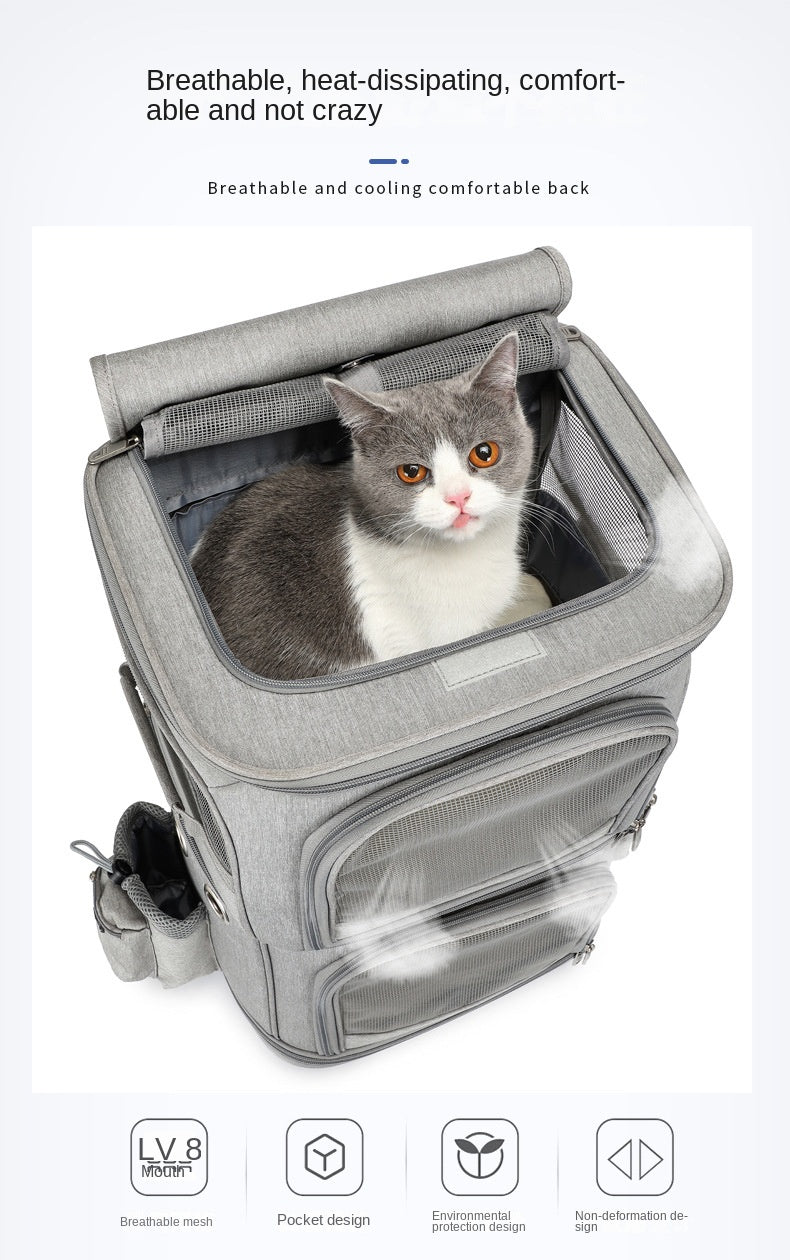 Double-Layer Pet Trolley Bag!